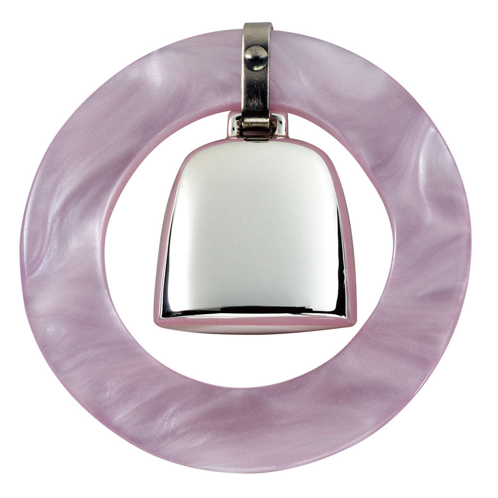 Sterling Teething Ring Rattle Pink