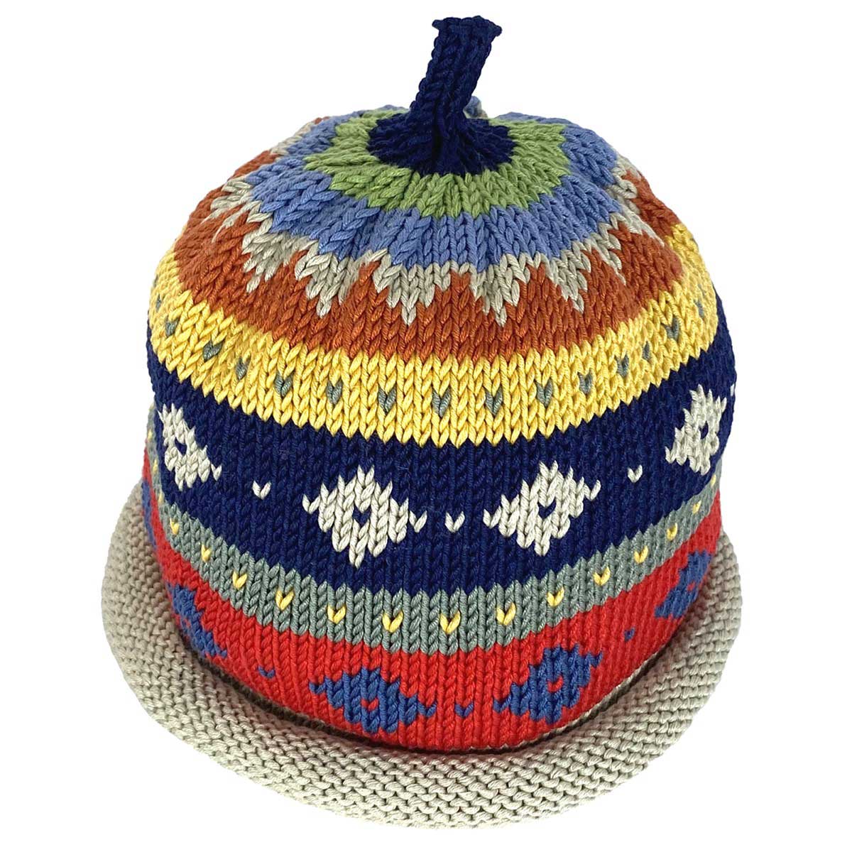 Multi Color Folklore Knit Hat