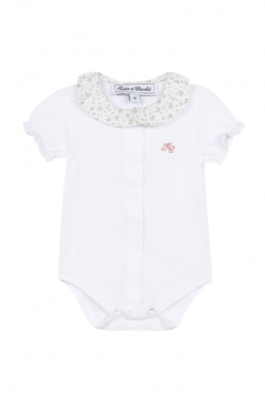 Bodysuit - White with Liberty print collar