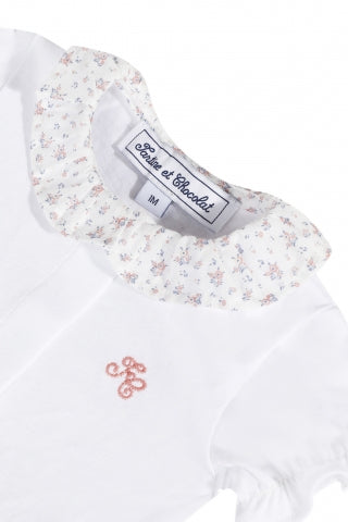 Bodysuit - White with Liberty print collar