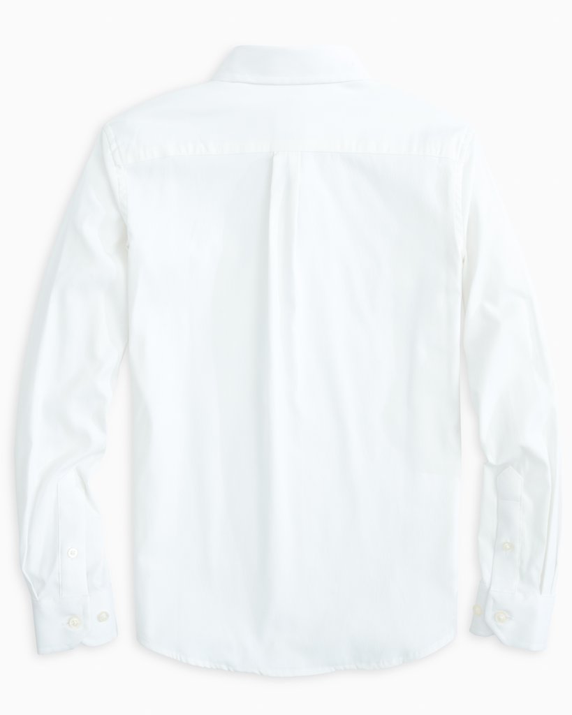 Solid Intercostal Button Down in Classic White