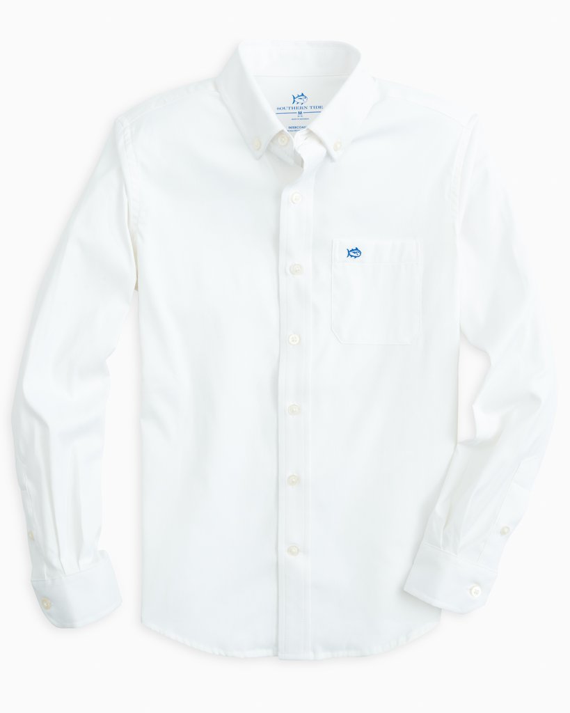 Solid Intercostal Button Down Shirt