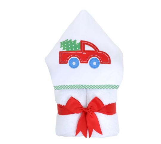 3 Marthas Everykid Christmas Truck Hooded Towel